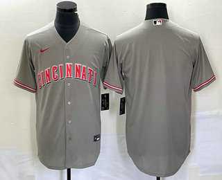 Mens Cincinnati Reds Blank Grey Cool Base Stitched Baseball Jersey